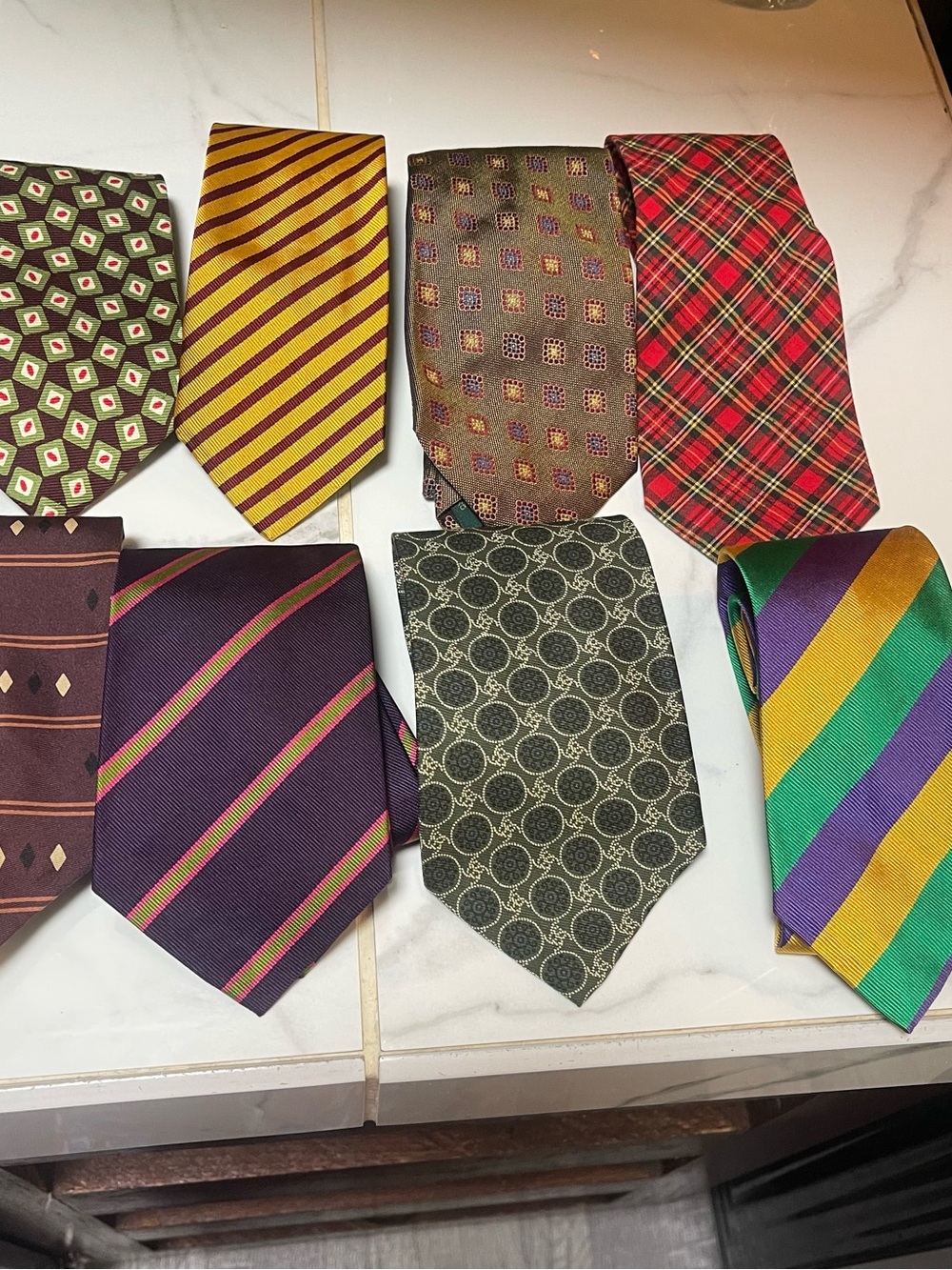 J Crew Bundle 8  Of 100% Silk Men’s Ties J Crew Made In USA - Picture 2 of 16